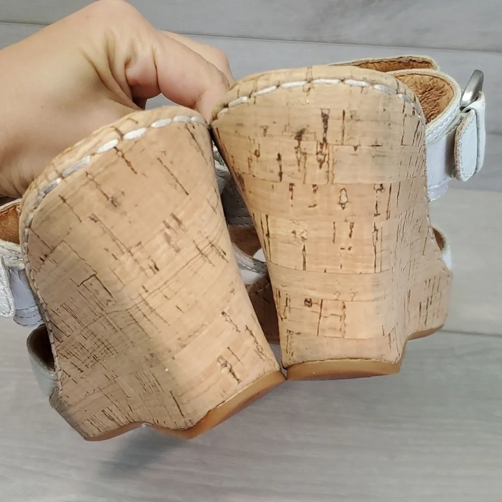 Born Women Comfort Cork Wedge Sandals shoes sz 10